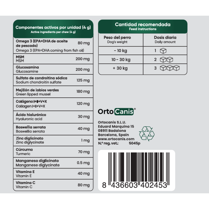Suplemento Condroprotector OrtoCanis