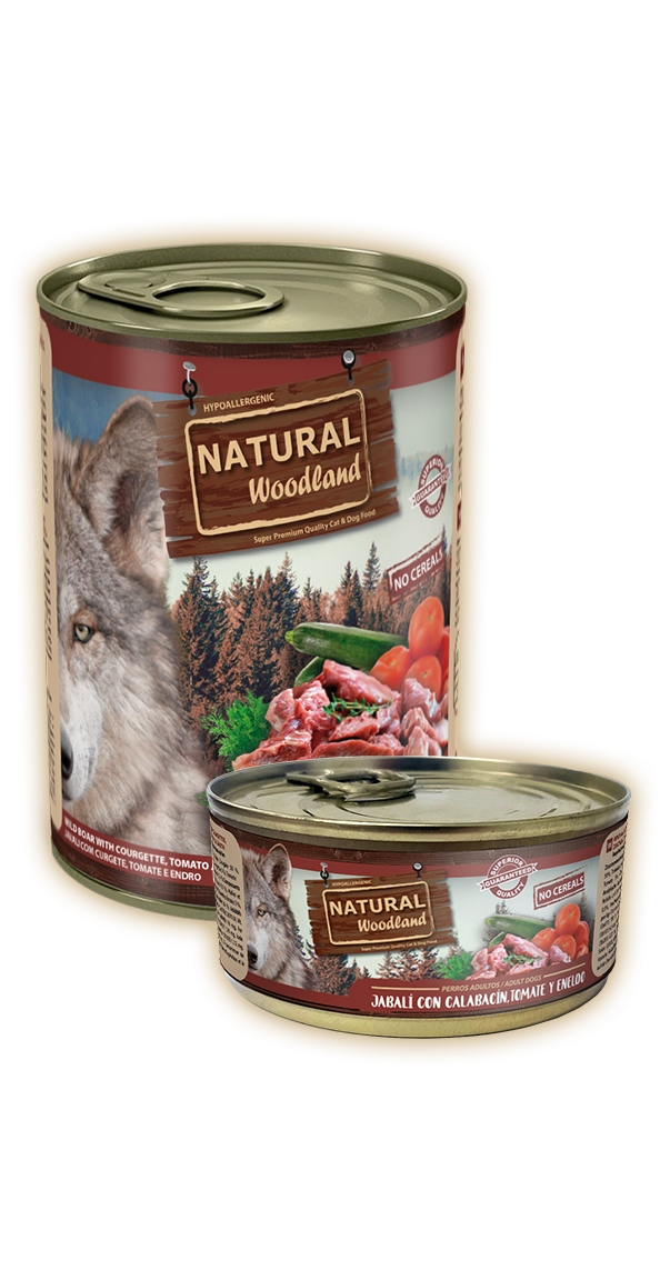 Natural Woodland - Comida Húmeda - Jabalí con Calabacín, Tomate y Eneldo
